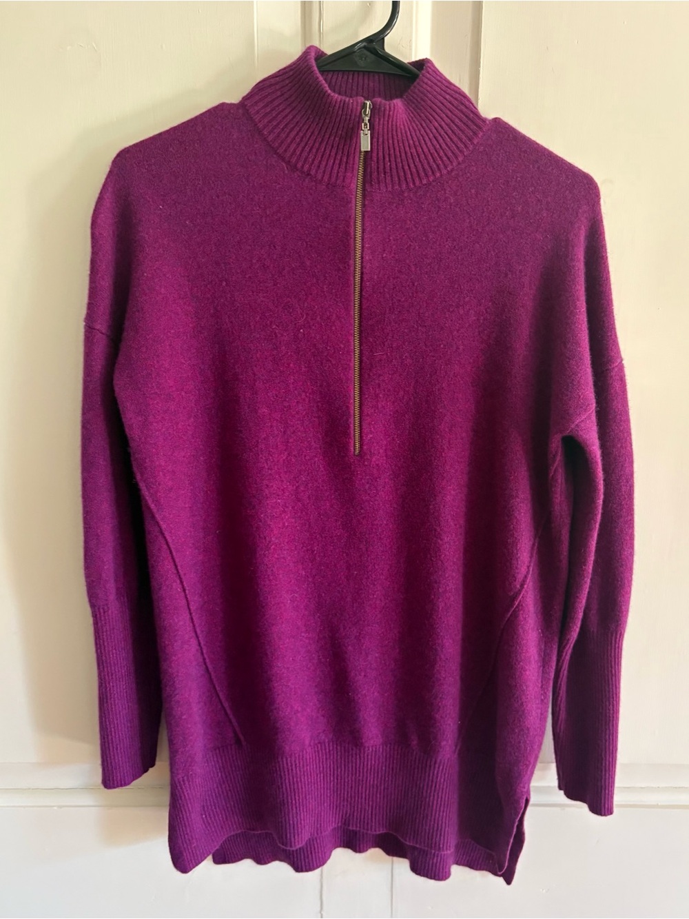 Kinross 100% Cashmere Sweater Purple Magenta 1/4 Zip Pullover Women’s Medium
